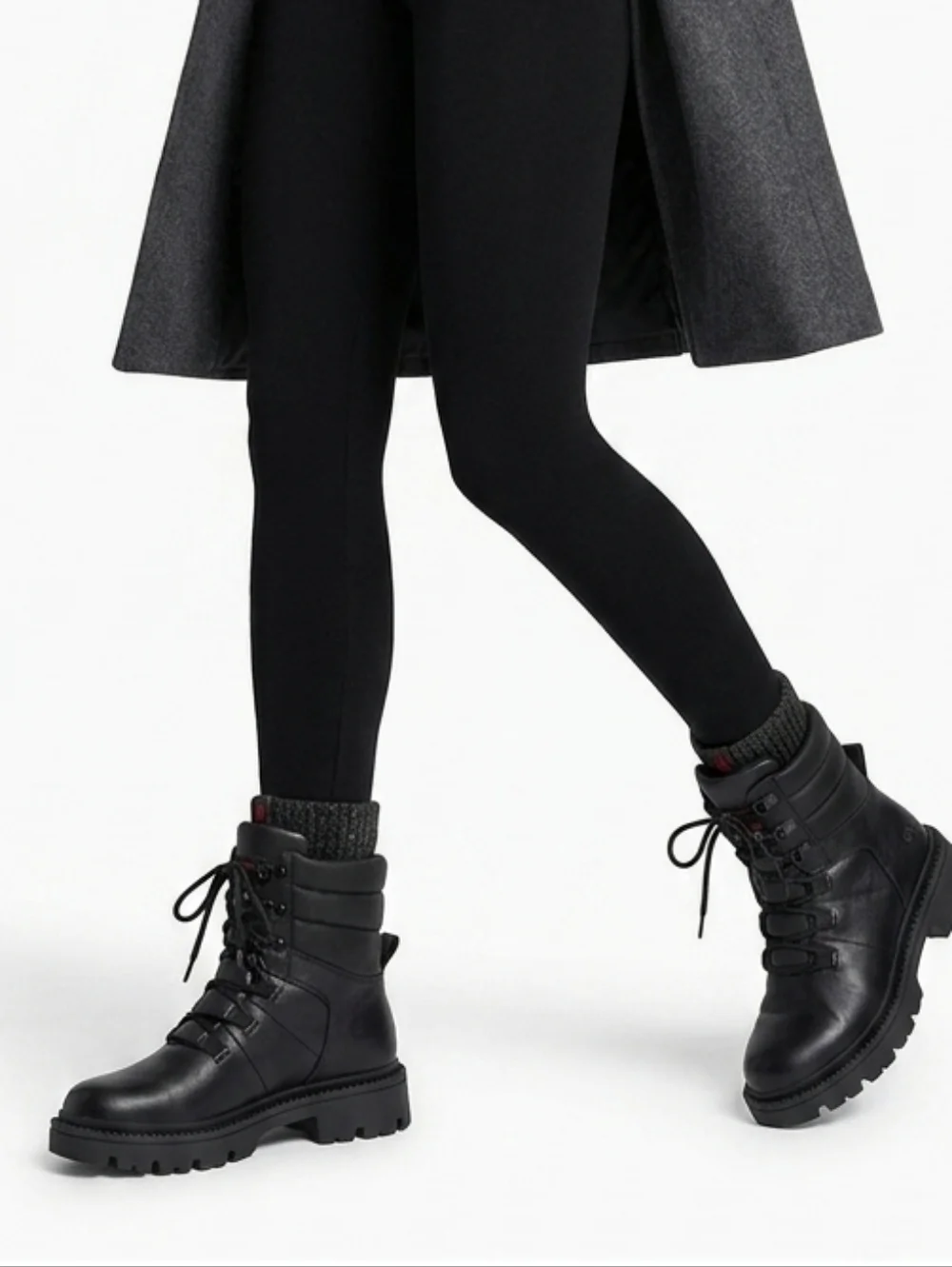 OZARK TRAIL Woman's Snow Waterproof Leather Combat Boots In Black